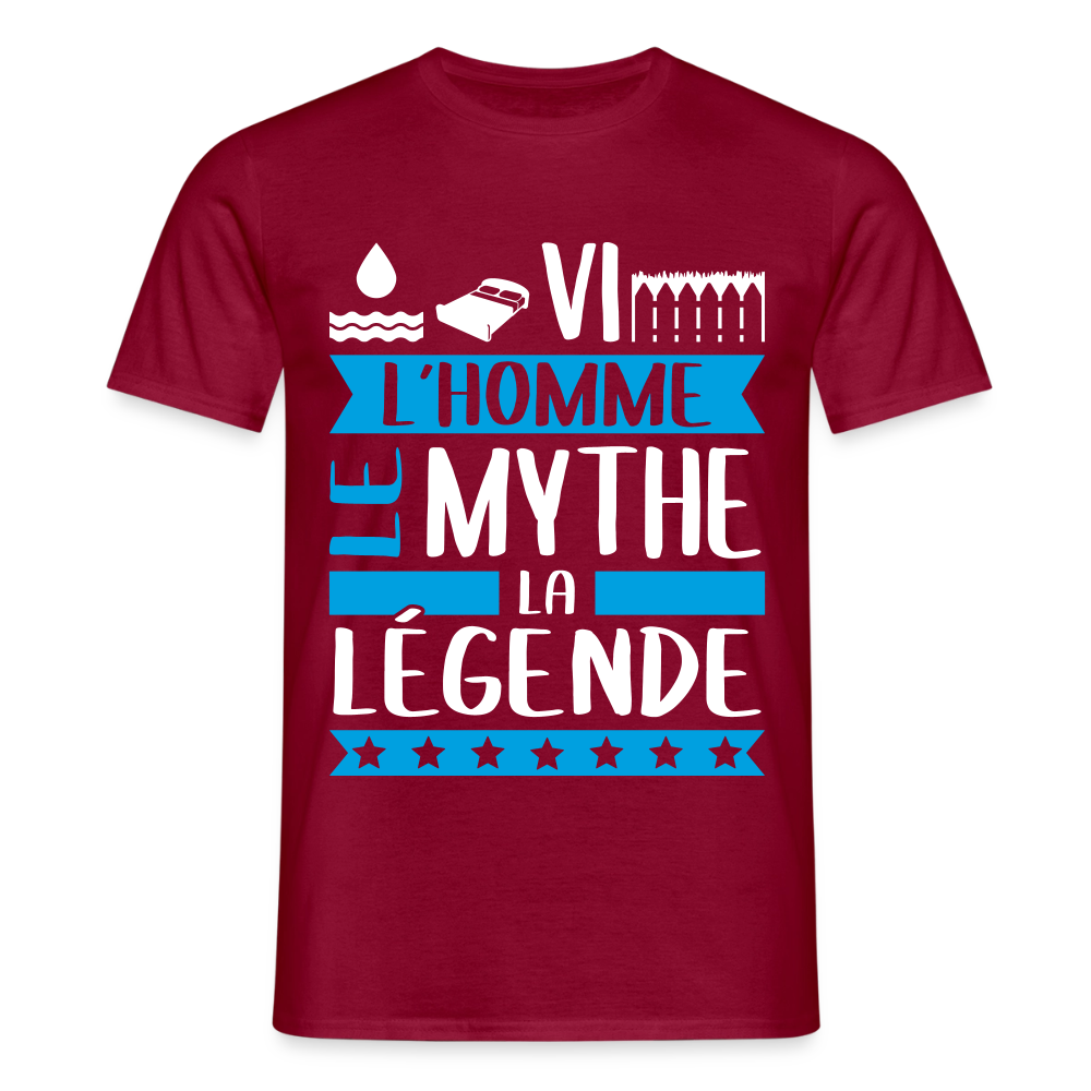 T-shirt homme Olivier rébus – L’homme, le mythe, la légende - rouge brique