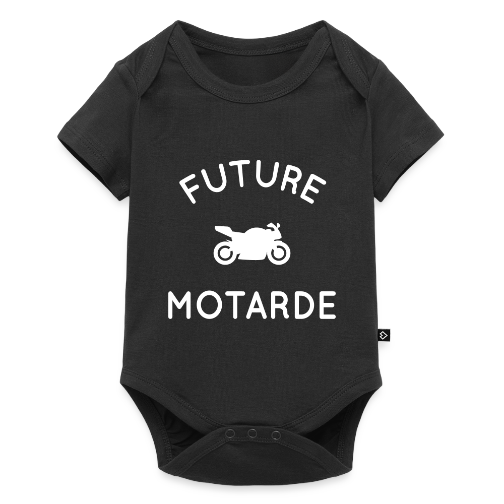 Body Bébé bio manches courtes - Future motarde - noir