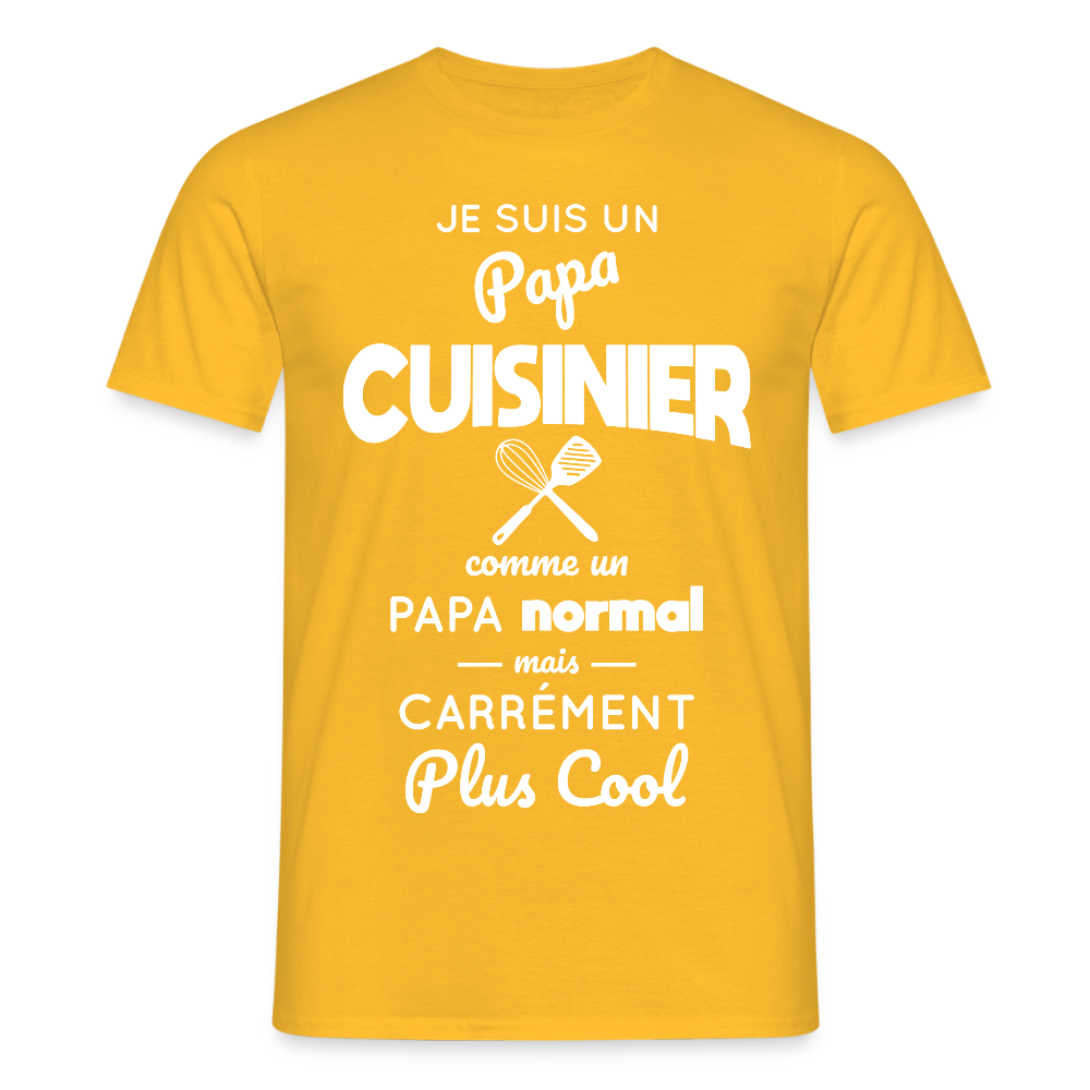 T-shirt Homme - Papa cuisinier plus cool - jaune