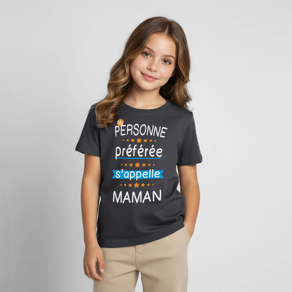 T-shirt enfant - Personne préférée Maman - charbon