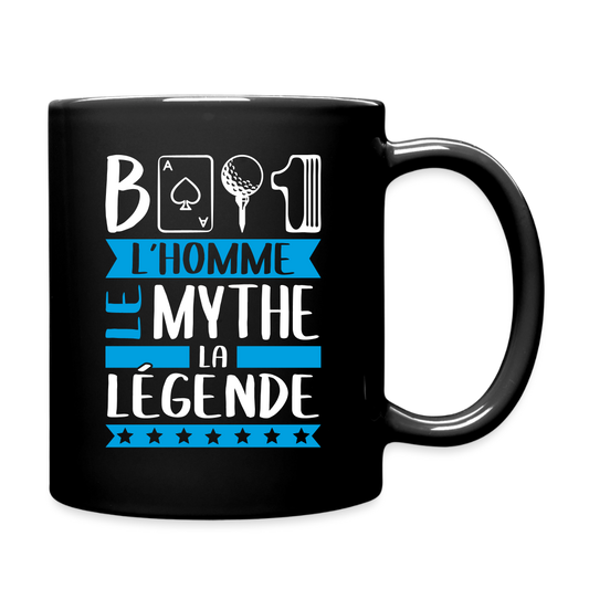 Mug uni Bastien rébus – L’homme, le mythe, la légende - noir