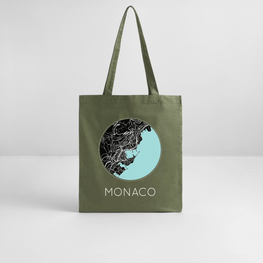 Tote Bag Monaco Bio – Plan de Monaco - kaki