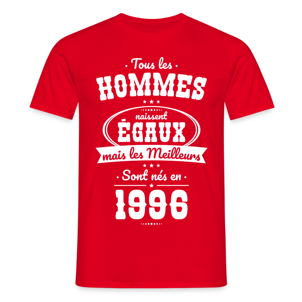 T-shirt anniversaire homme 30 ans – Les meilleurs sont nés en 1996 - rouge