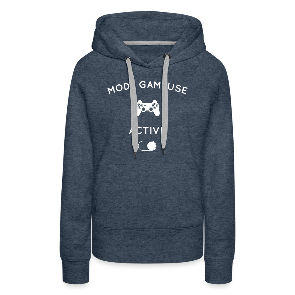 Sweat à capuche Premium Femme - Mode gameuse activé - bleu jeans