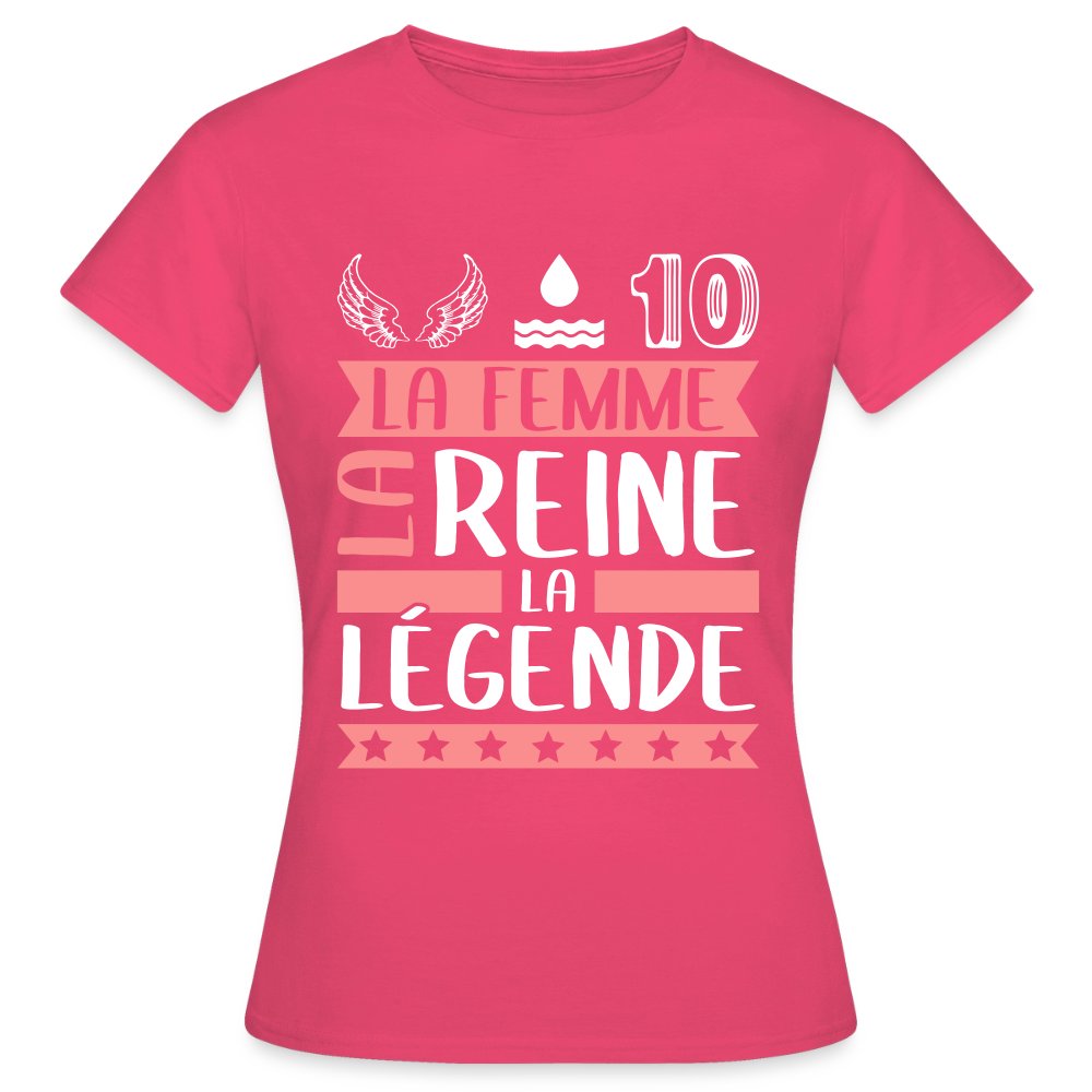T-shirt femme Elodie rébus – La femme, la reine, la légende - rose azalée