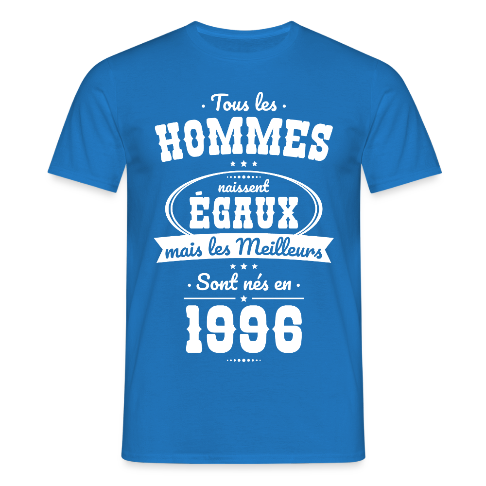 T-shirt anniversaire homme 30 ans – Les meilleurs sont nés en 1996 - bleu royal