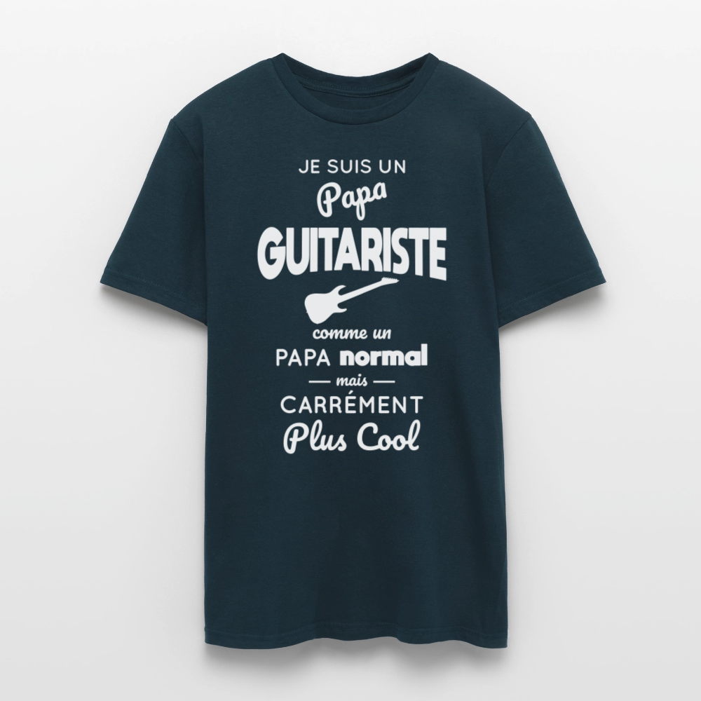 T-shirt Homme - Papa guitariste plus cool - marine