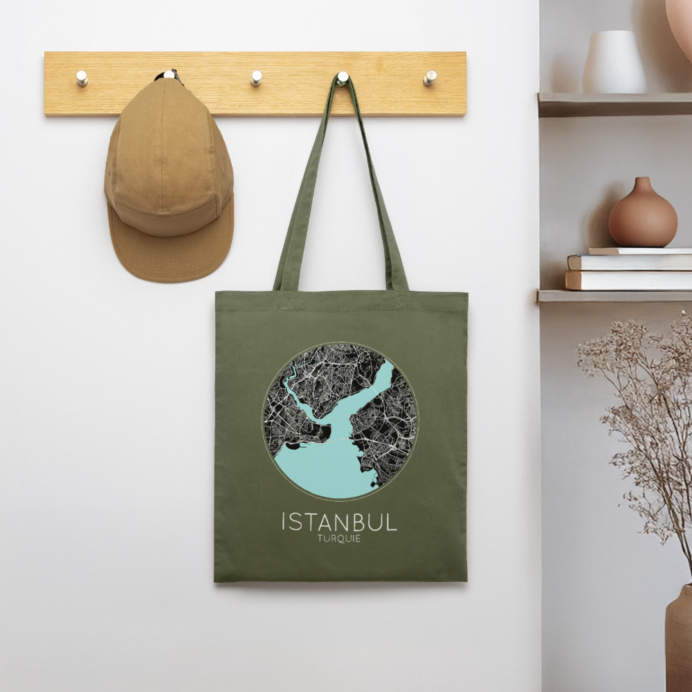 Tote Bag Istanbul Bio – Plan d’Istanbul - kaki
