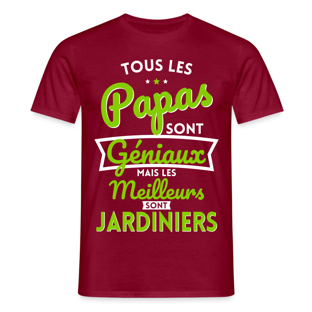 T-shirt Homme - Papas géniaux - Les meilleurs sont jardiniers - rouge brique