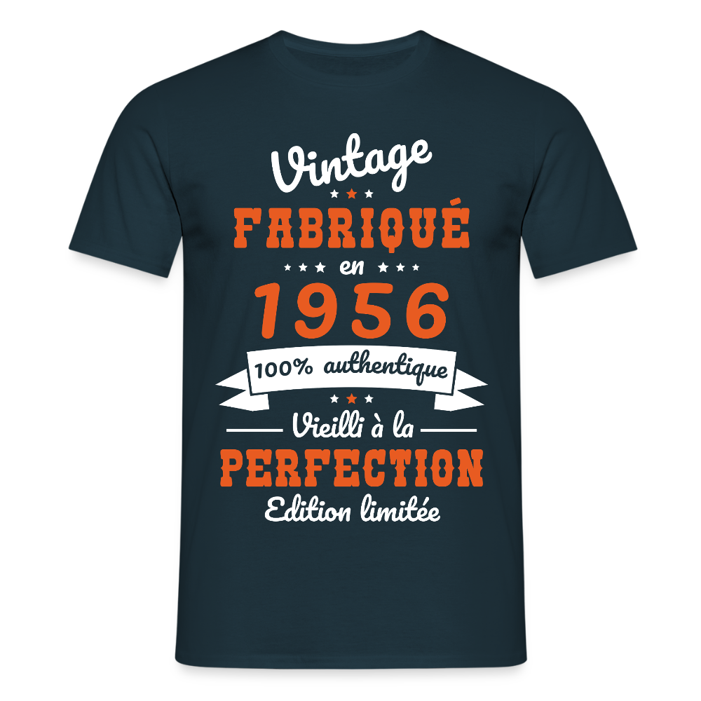 T-shirt anniversaire homme 70 ans – Vintage 1956 - marine