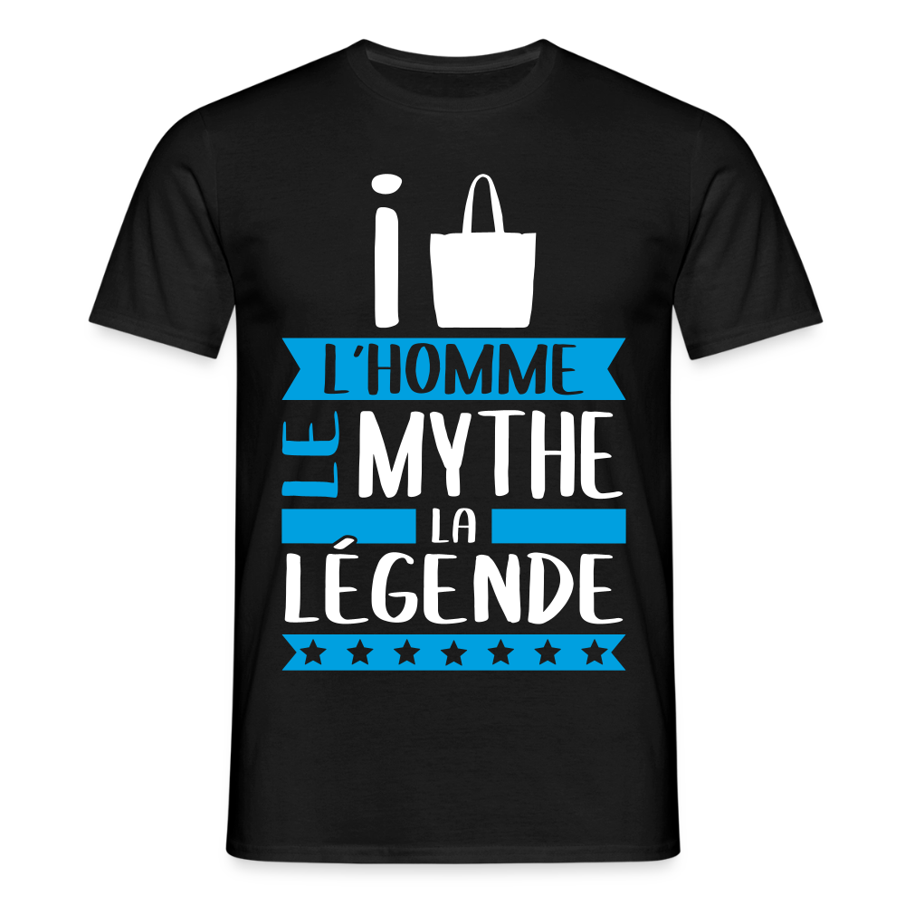 T-shirt homme Isaac rébus – L’homme, le mythe, la légende - noir