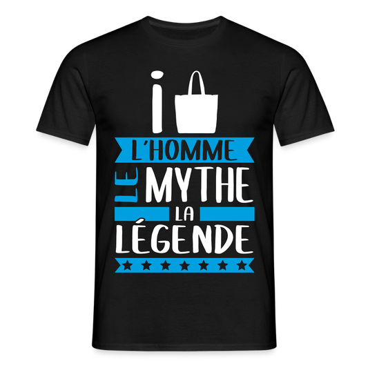 T-shirt homme Isaac rébus – L’homme, le mythe, la légende - noir