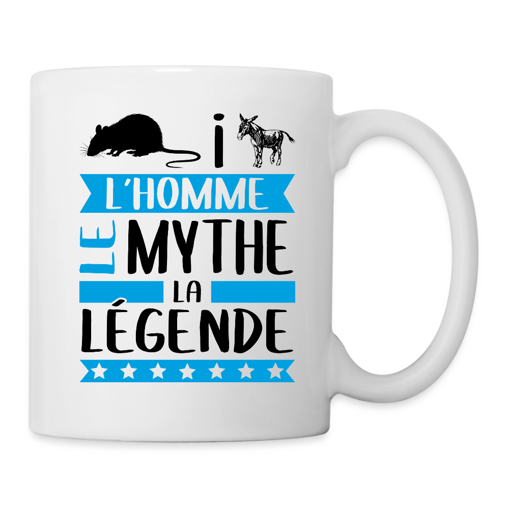 Mug blanc Rayane rébus – L’homme, le mythe, la légende - blanc