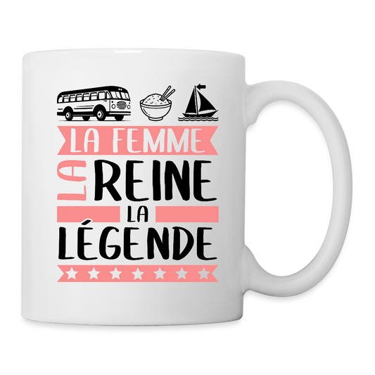 Mug blanc Karima rébus – La femme, la reine, la légende - blanc
