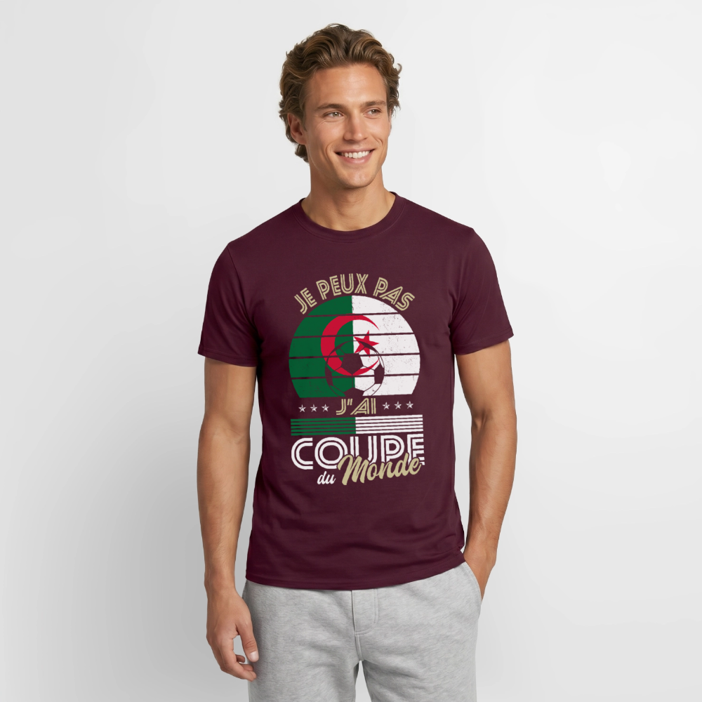 T-shirt Homme - Je peux pas j'ai Coupe du Monde - Algérie - rouge brique