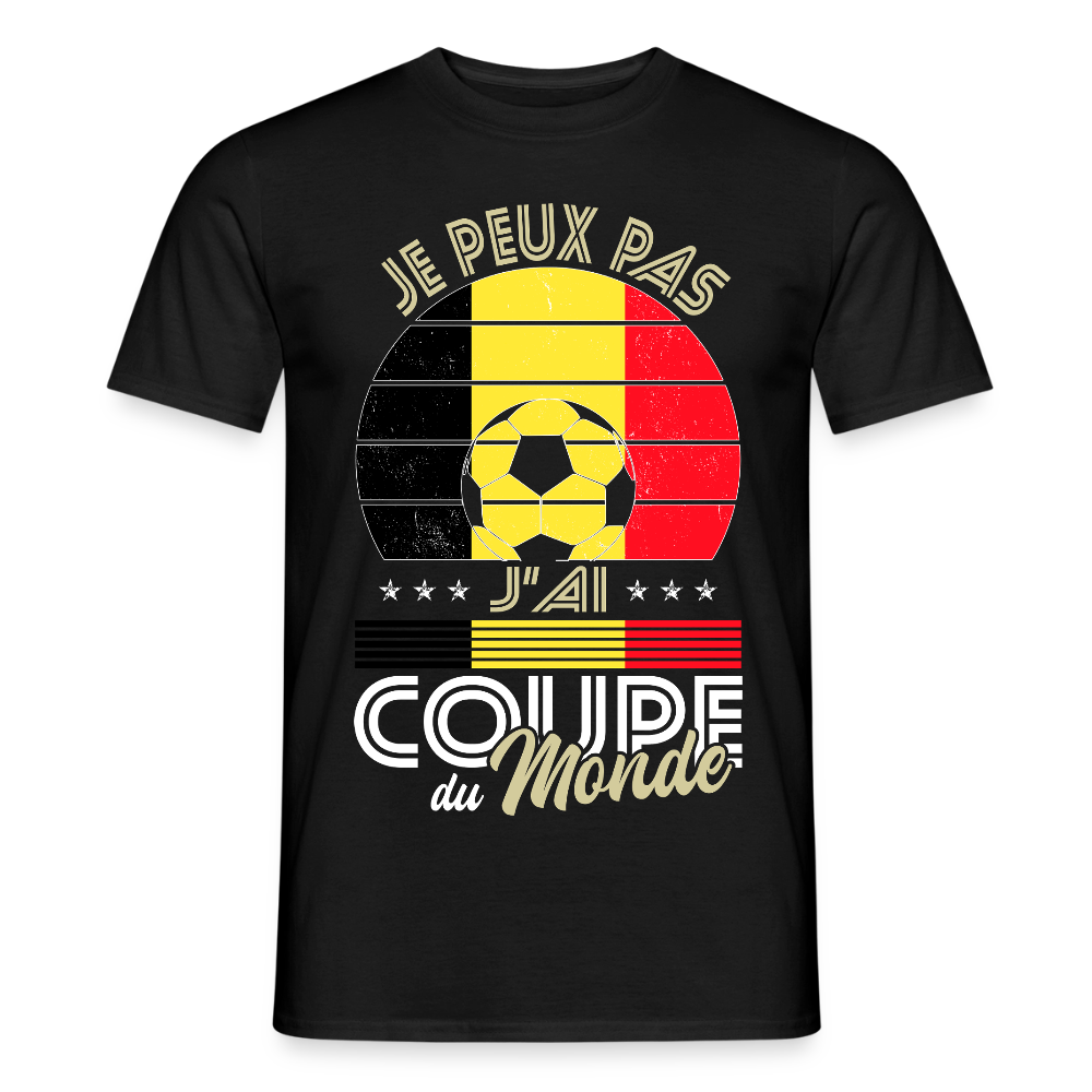 T-shirt Homme - Je peux pas j'ai Coupe du Monde - Belgique - noir