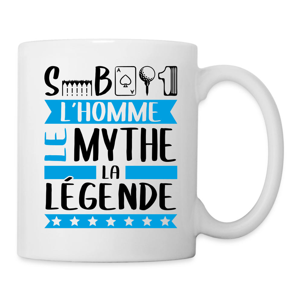 Mug blanc Sébastien rébus – L’homme, le mythe, la légende - blanc