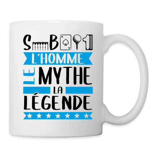Mug blanc Sébastien rébus – L’homme, le mythe, la légende - blanc