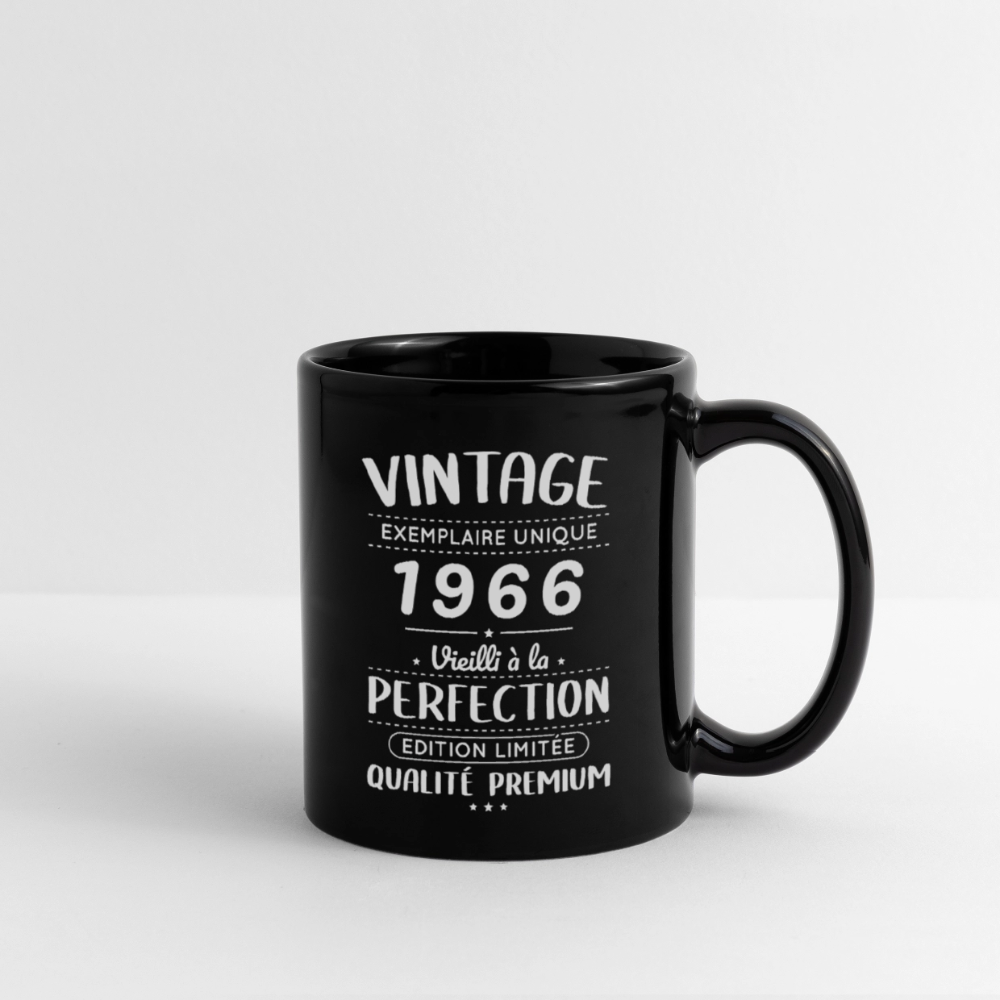 Mug anniversaire homme 60 ans – Vintage 1966 – Perfection - noir