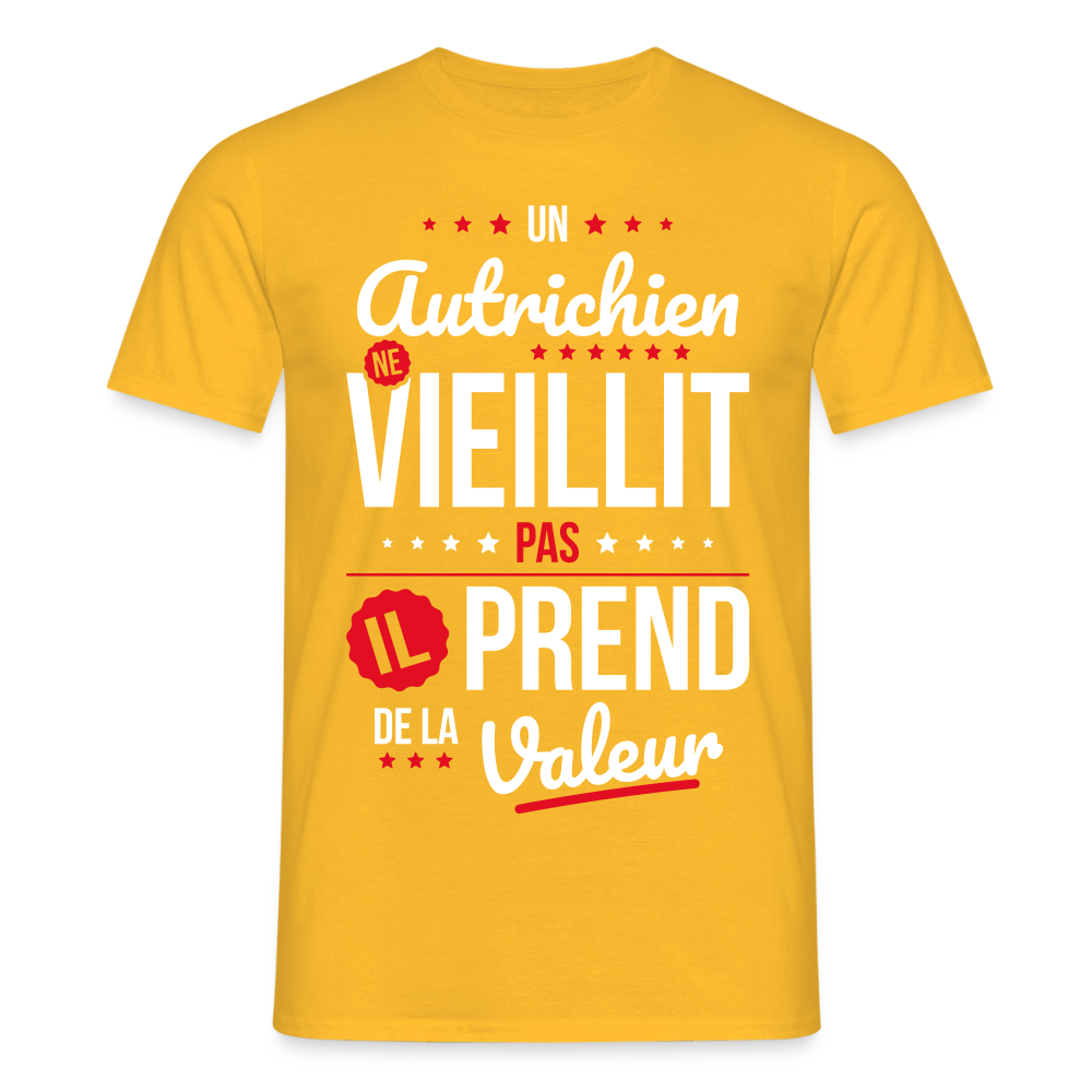 T-shirt Homme - Un Autrichien ne vieillit pas - jaune
