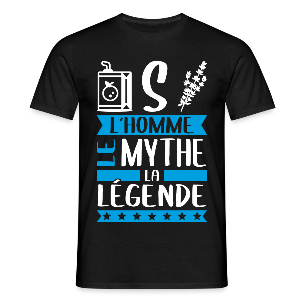 T-shirt homme Justin rébus – L’homme, le mythe, la légende - noir