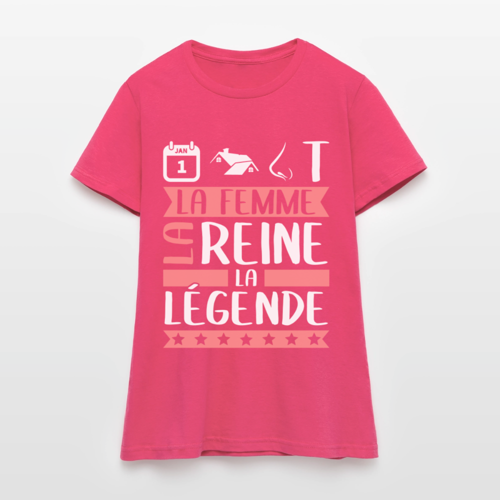 T-shirt femme Antoinette rébus – La femme, la reine, la légende - rose azalée