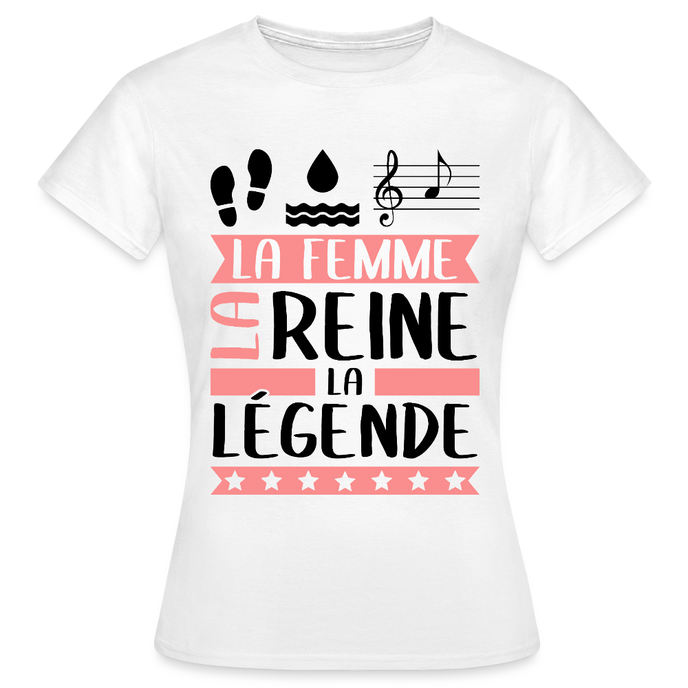 T-shirt femme coloris clair Paola rébus – La femme, la reine, la légende - blanc