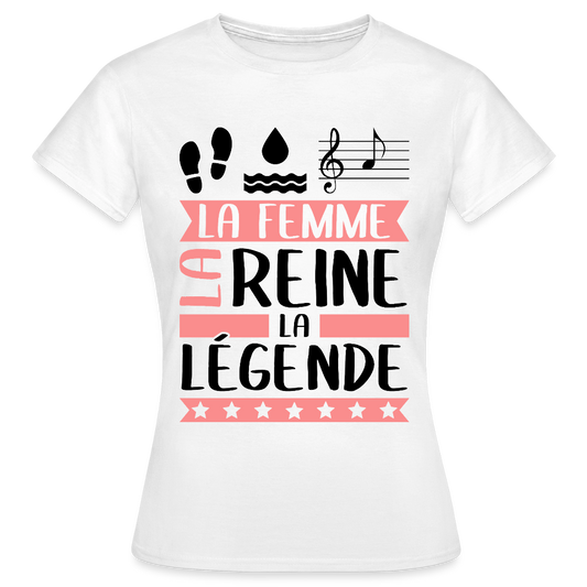 T-shirt femme coloris clair Paola rébus – La femme, la reine, la légende - blanc