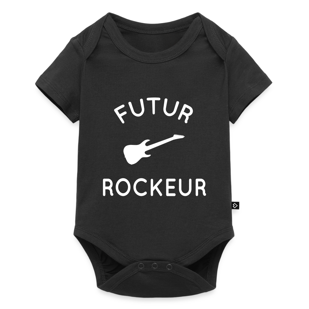 Body Bébé bio manches courtes - Futur rockeur - noir