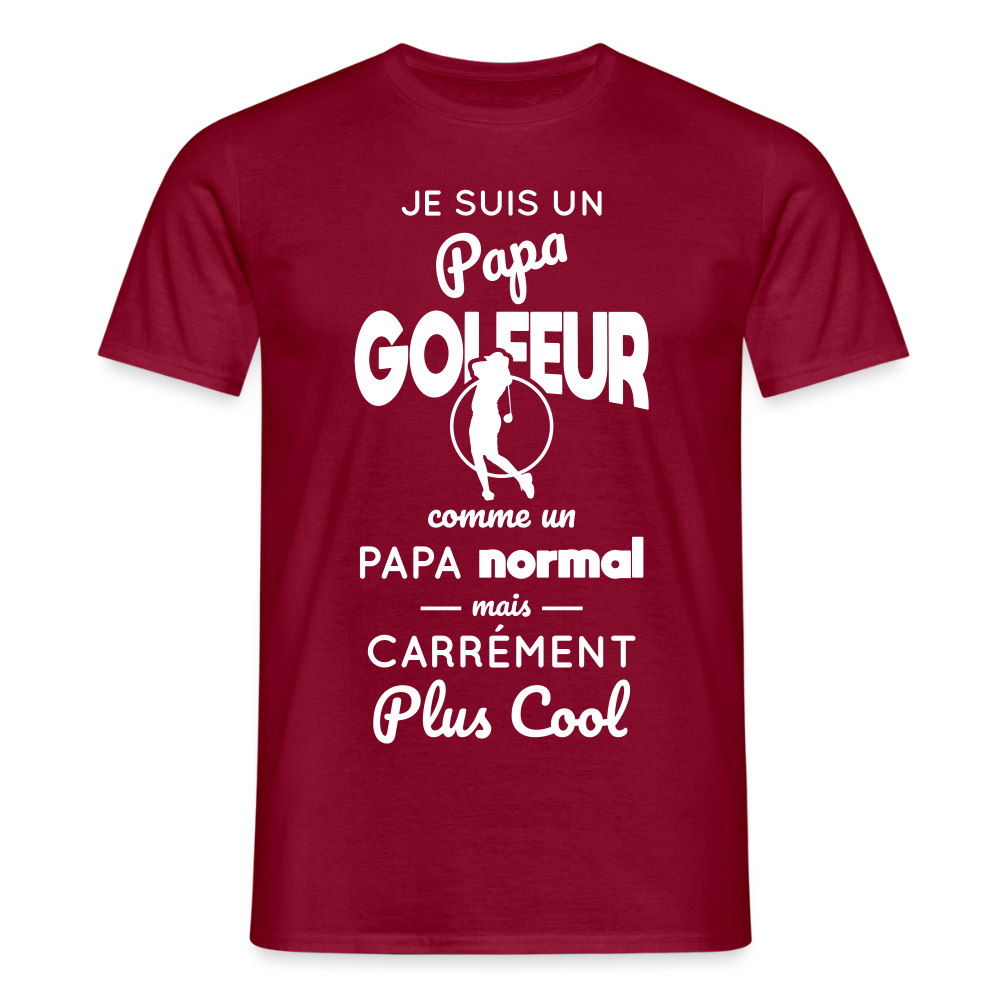 T-shirt Homme - Papa golfeur plus cool - rouge brique