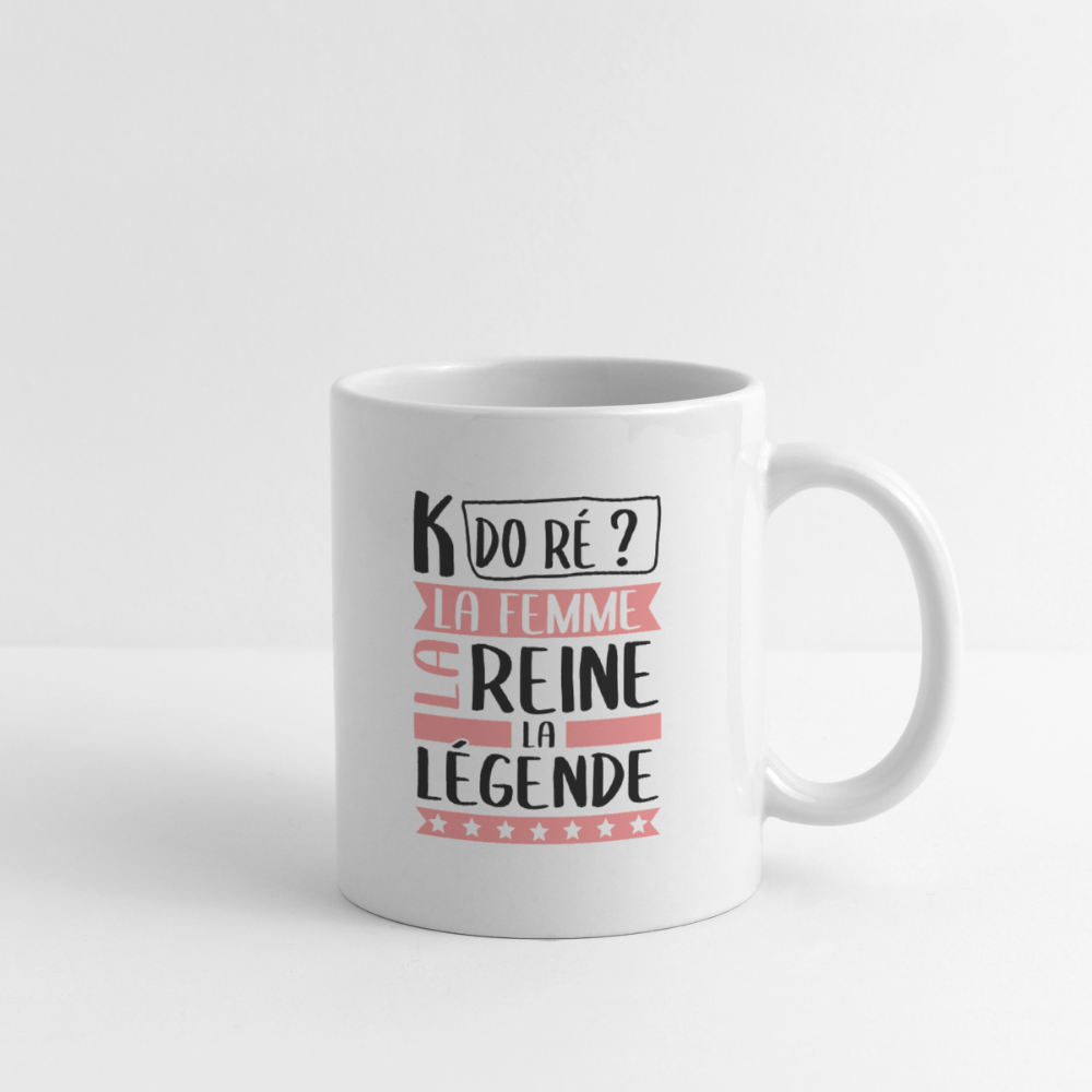 Mug blanc Camille rébus – La femme, la reine, la légende - blanc