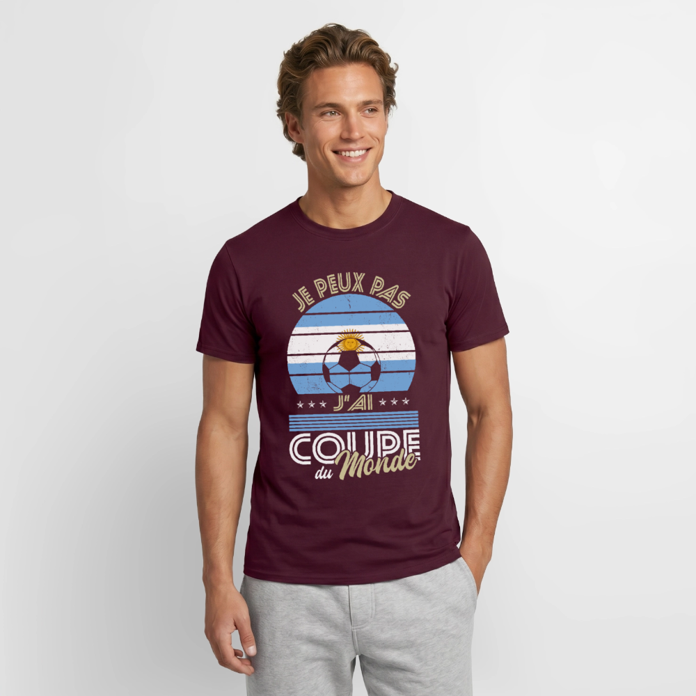 T-shirt Homme - Je peux pas j'ai Coupe du Monde - Argentine - rouge brique