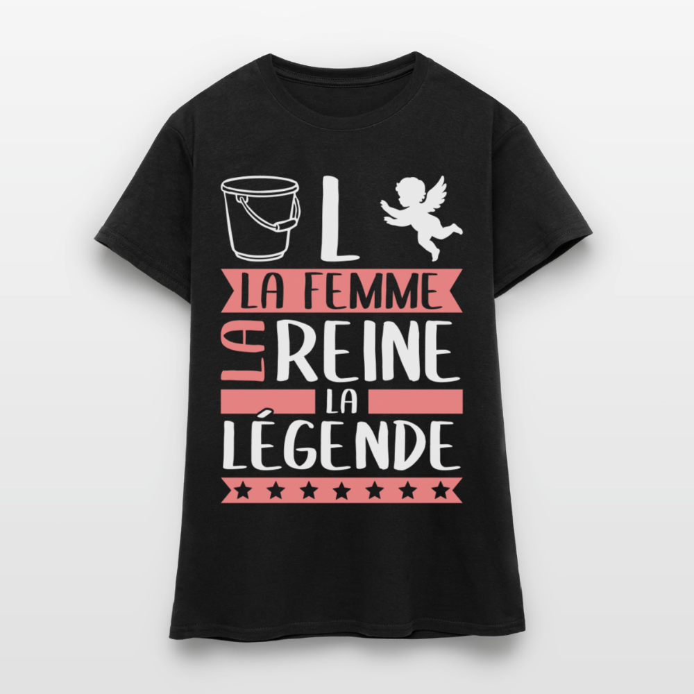 T-shirt femme Solange rébus – La femme, la reine, la légende - noir