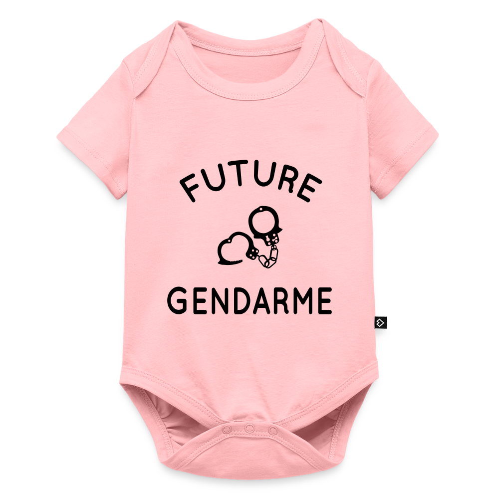 Body Bébé bio manches courtes - Future gendarme - rose