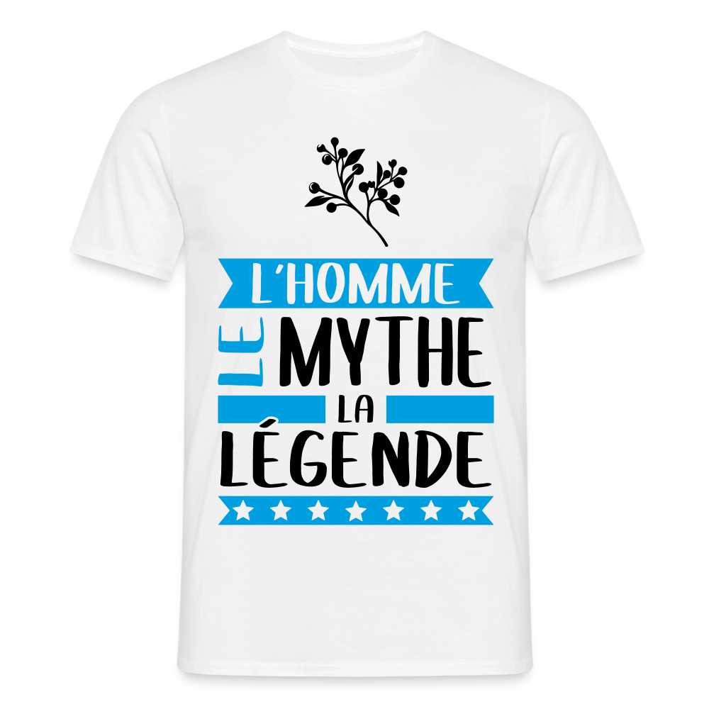 T-shirt homme coloris clair Guy en rébus – L’homme, le mythe, la légende - blanc