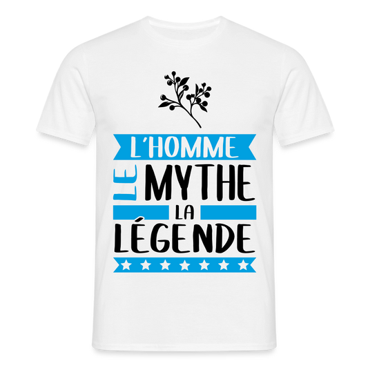 T-shirt homme coloris clair Guy en rébus – L’homme, le mythe, la légende - blanc