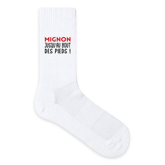 Chaussettes humour “Mignon jusqu’au bout des pieds” - face_0