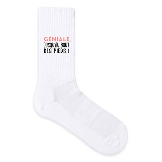 Chaussettes humour “Géniale jusqu’au bout des pieds” - face_0