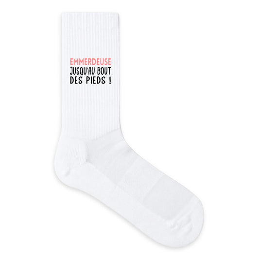 Chaussettes humour “Emmerdeuse jusqu’au bout des pieds” - face_0