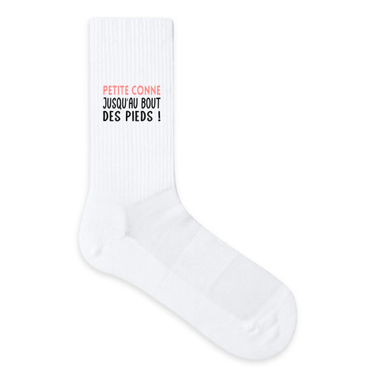 Chaussettes humour “Petite conne jusqu’au bout des pieds” - face_0