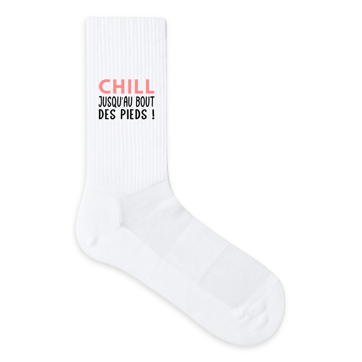 Chaussettes humour “Chill jusqu’au bout des pieds” – Impression rose - face_0