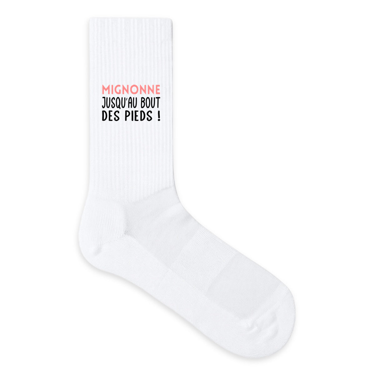 Chaussettes humour “Mignonne jusqu’au bout des pieds” - face_1