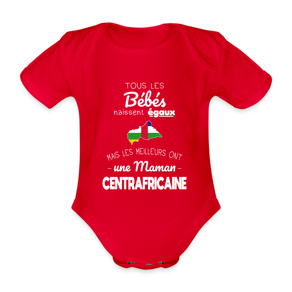 Body Bébé bio manches courtes - Les Meilleurs Ont Une Maman Centrafricaine - rouge